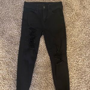 american eagle high waisted ripped jeans